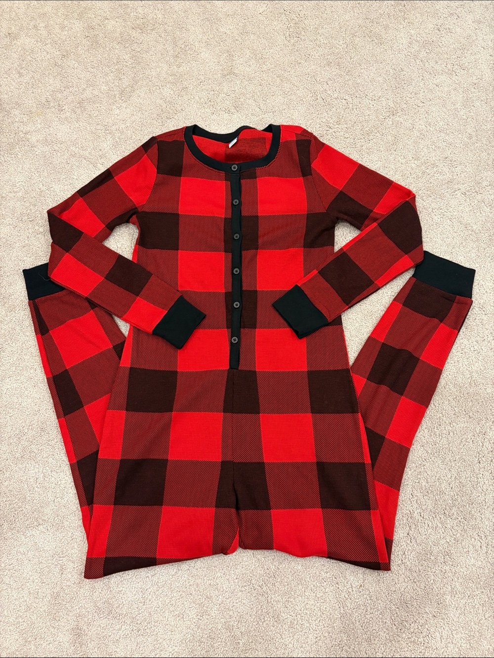 Old Navy Match the Fam Thermal Onesie in Buffalo Plaid